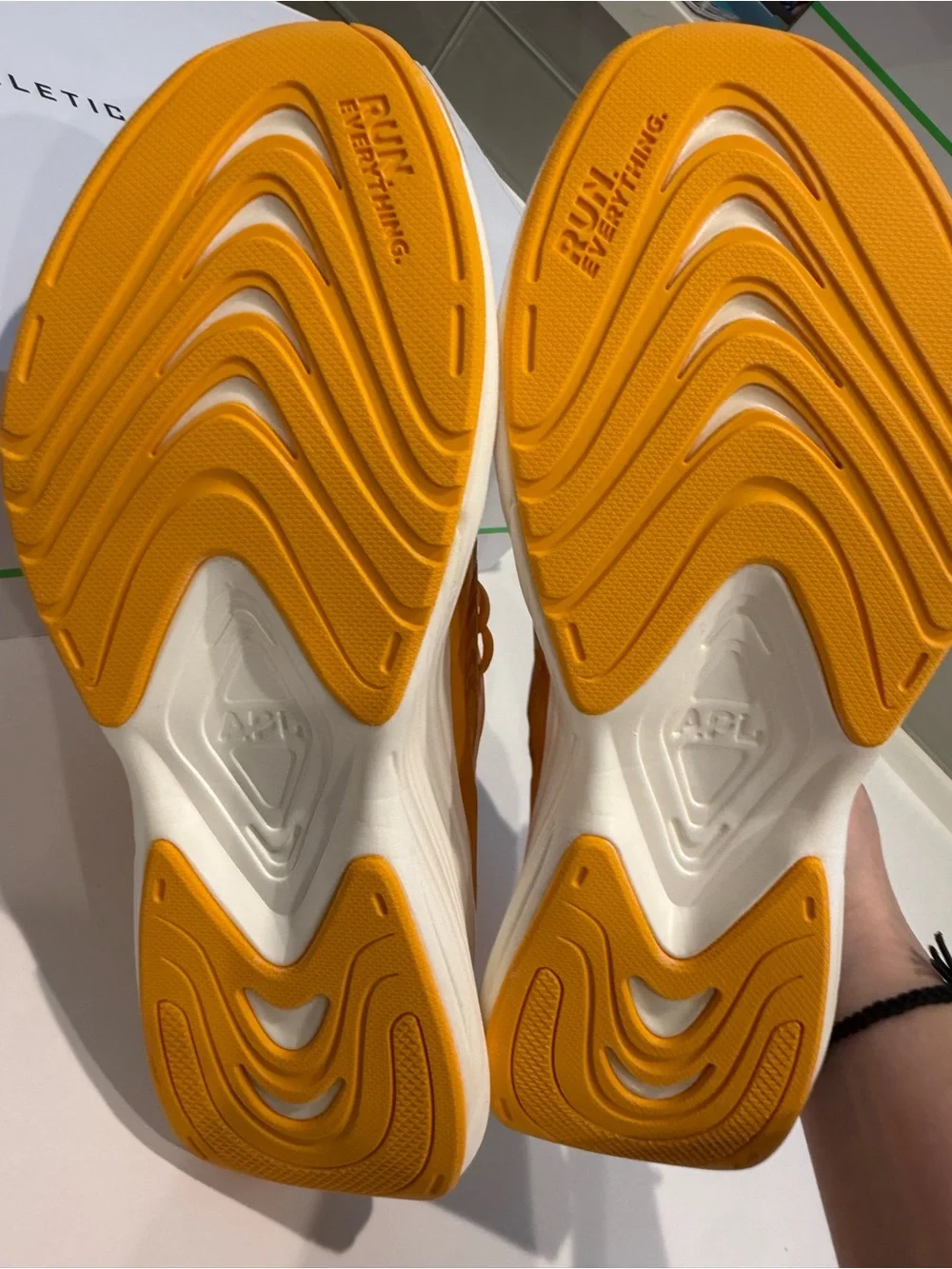 NEW APL Mens Athletic Streamline Orange Mango White Training/Running Sneakers